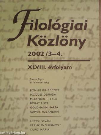 Filológiai Közlöny 2002/3-4.