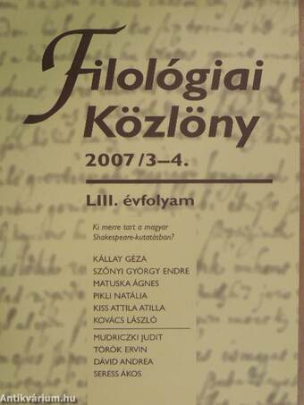 Filológiai Közlöny 2007/3-4.