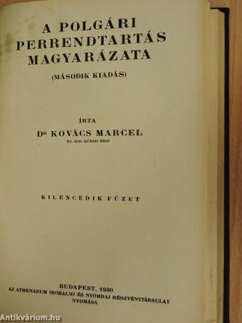 A polgári perrendtartás magyarázata VII-IX.