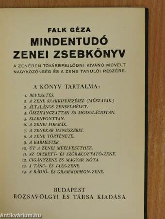 Mindentudó zenei zsebkönyv