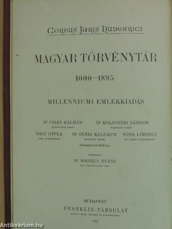 1889-1891. évi törvényczikkek