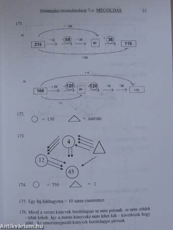 Matematikai fejtörők 3. osztályosoknak c. feladatgyűjtemény feladatainak megoldása