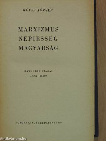 Marxizmus-népiesség-magyarság