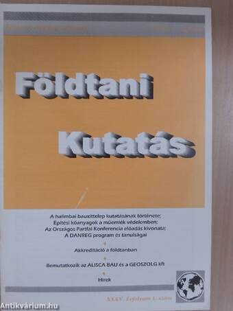 Földtani Kutatás 1998. I-IV. negyedév