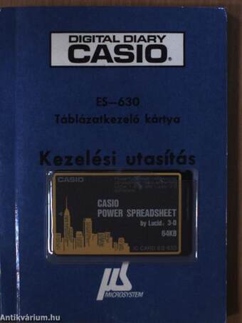 Digital Diary Casio ES-630 Táblázatkezelő kártya - Power spreadsheet kártyával