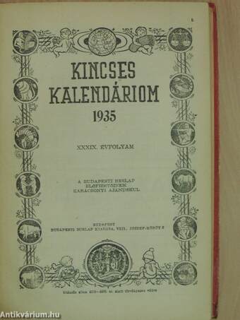 Kincses Kalendáriom 1935