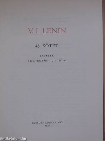 V. I. Lenin összes művei 48.