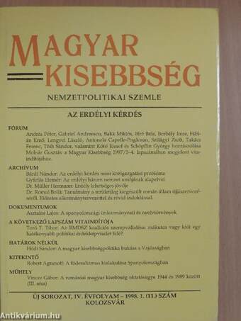 Magyar Kisebbség 1998/1.