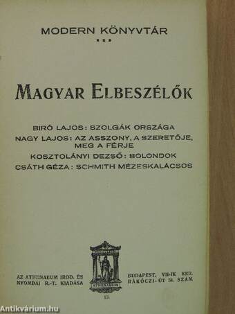 Magyar Elbeszélők III.