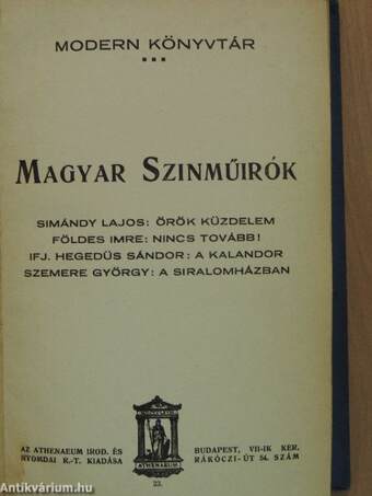 Magyar szinműirók III.