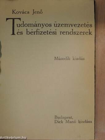 Tudományos üzemvezetés és bérfizetési rendszerek