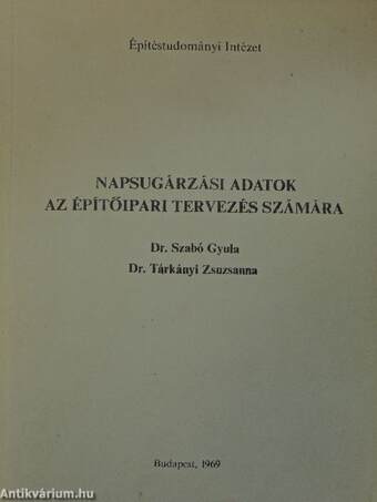 Napsugárzási adatok az építőipari tervezés számára