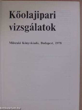 Kőolajipari vizsgálatok 