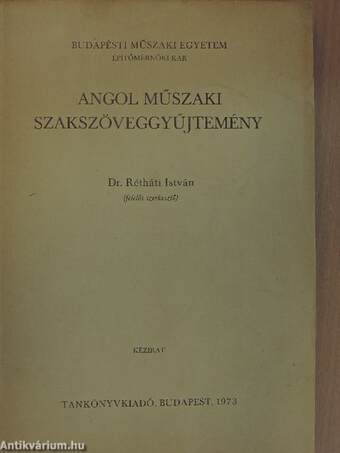 Angol műszaki szakszöveggyűjtemény