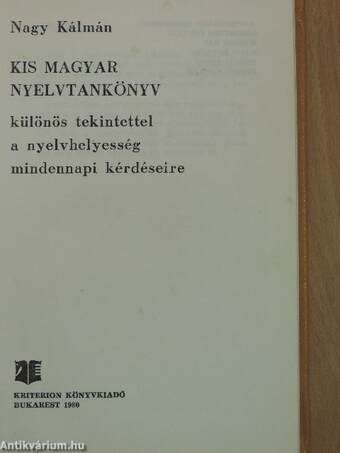 Kis magyar nyelvtankönyv