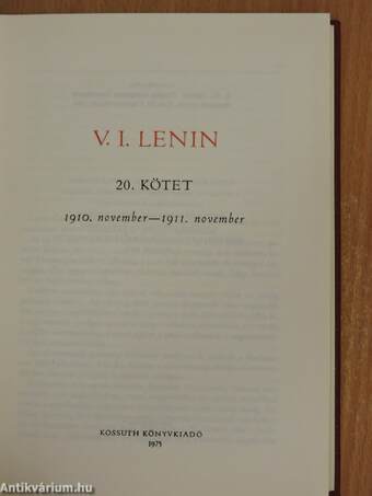 V. I. Lenin összes művei 20.