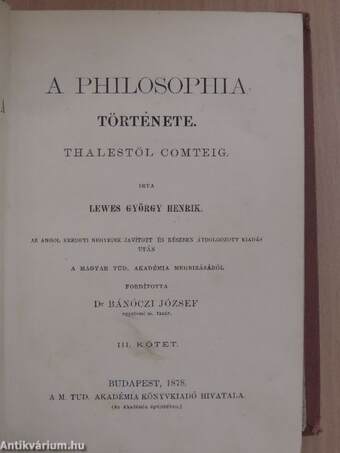 A philosophia története III. (töredék)