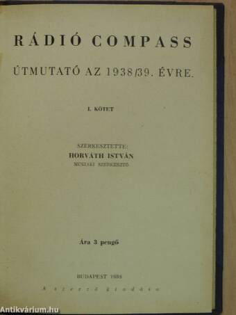 Rádió compass - Útmutató az 1938/39. évre I.