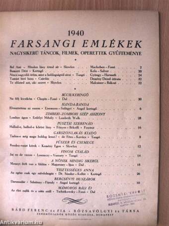 Farsangi emlékek 1940