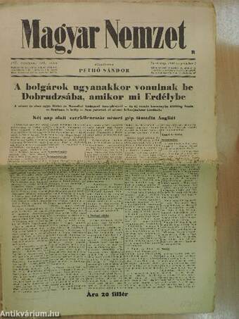 Magyar Nemzet 1940. szeptember 1.