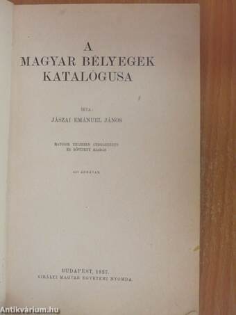 A magyar bélyegek katalógusa