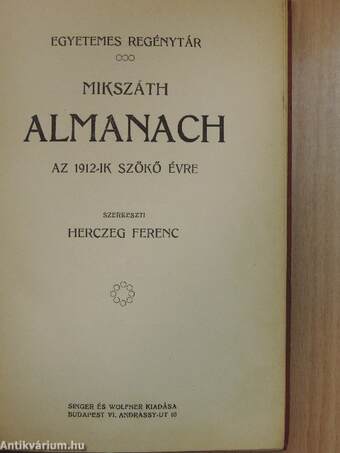 Mikszáth Almanach az 1912-ik szökő évre