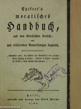 Epiktet's moralisches Handbuch (gótbetűs)