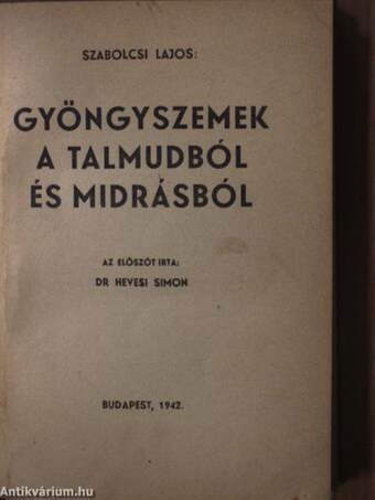 Gyöngyszemek a Talmudból és Midrásból I. (töredék)