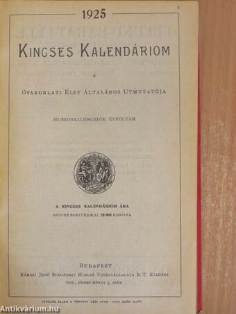 Kincses Kalendáriom 1925