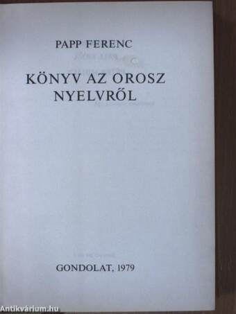 Könyv az orosz nyelvről