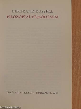 Filozófiai fejlődésem