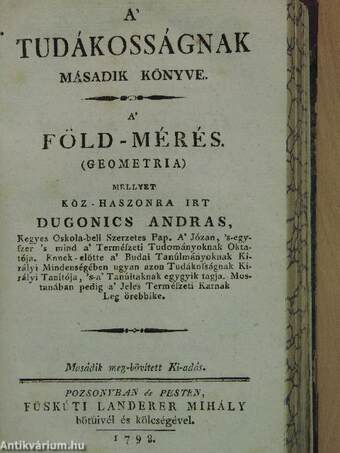 A' tudákosságnak első könyve/A' tudákosságnak másadik könyve/A' tudákosságnak harmadik könyve/A' tudákosságnak negyedik könyve