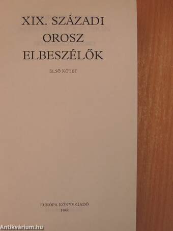 XIX. századi orosz elbeszélők I. (töredék)