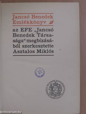 Jancsó Benedek Emlékkönyv