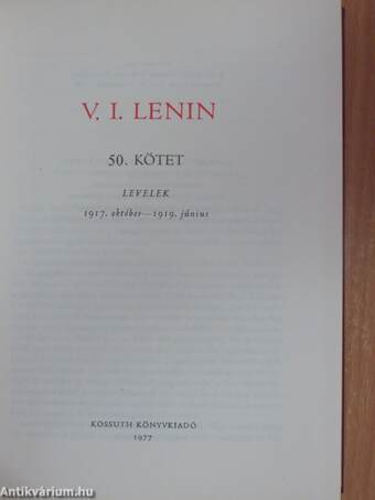 V. I. Lenin összes művei 50.