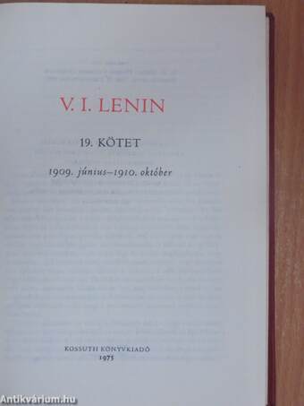 V. I. Lenin összes művei 19.