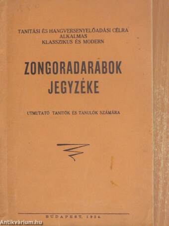 Zongoradarabok jegyzéke