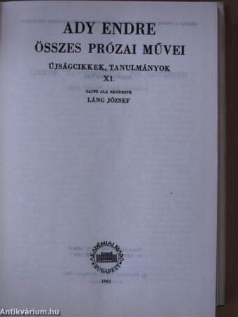 Ady Endre összes prózai művei XI. (töredék)