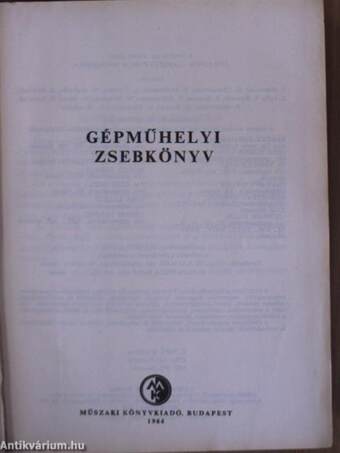 Gépműhelyi zsebkönyv