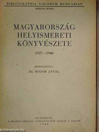 Magyarország helyismereti könyvészete