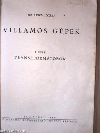 Villamos gépek I.