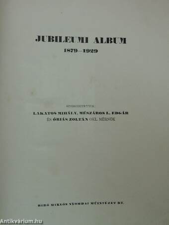 Az 50 éves Vállalkozók Lapja jubileumi albuma 1879-1929