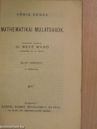 Mathematikai mulatságok I-II.