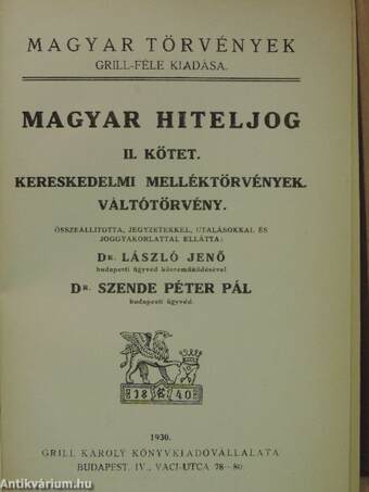 Magyar hiteljog II.