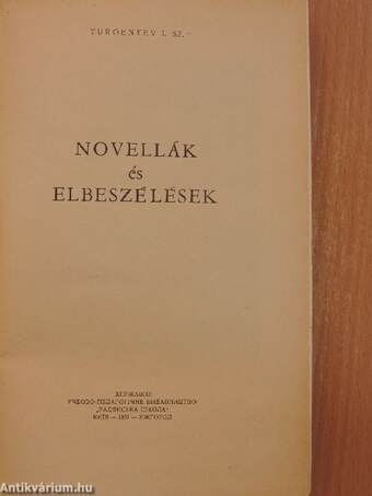 Novellák és elbeszélések