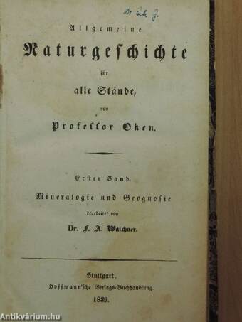 Allgemeine Naturgeschichte für alle Stände 1-14./Abbildungen zu Oken's Naturgeschichte für alle Stände (gótbetűs)