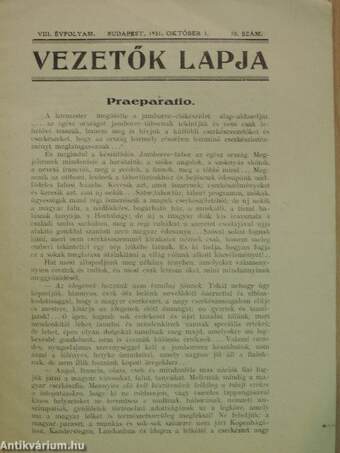 Vezetők Lapja 1931. október 1.