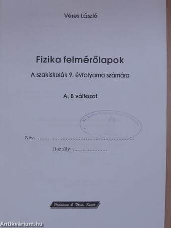 Fizika felmérőlapok