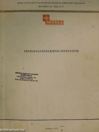 Energiagazdálkodás szervezése