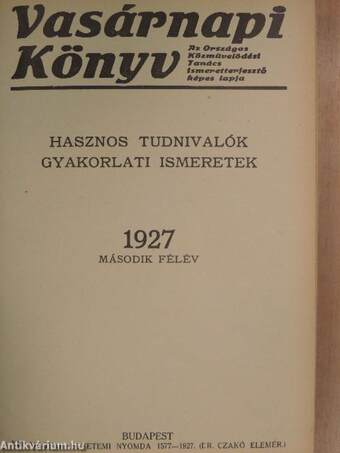 Vasárnapi Könyv 1927. II.